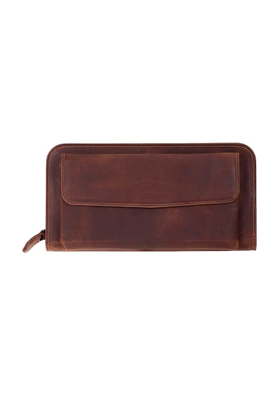 Bloominbag Faron Saddle Heritage Telefon Bölmeli Hakiki Deri Unisex Clutch Çanta kahverengi