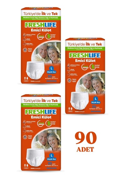 Netkal Freshlife Külot Large Hasta Bezi 3 Paket 90 Adet