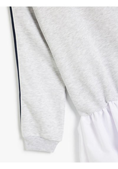 Koton Bisiklet Yaka Uzun Kollu Sweat Elbise Gri Melanj 5skg80063ak Gri Melanj