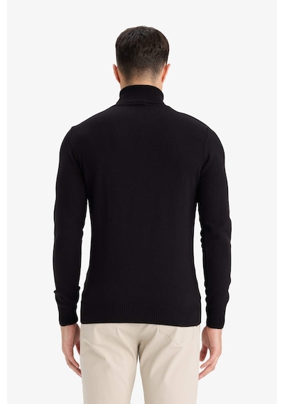 Defacto Slim Fit Dar Kesim Balıkçı Yaka Basic Düz Triko Kazak R1124az25wnbk27 Siyah