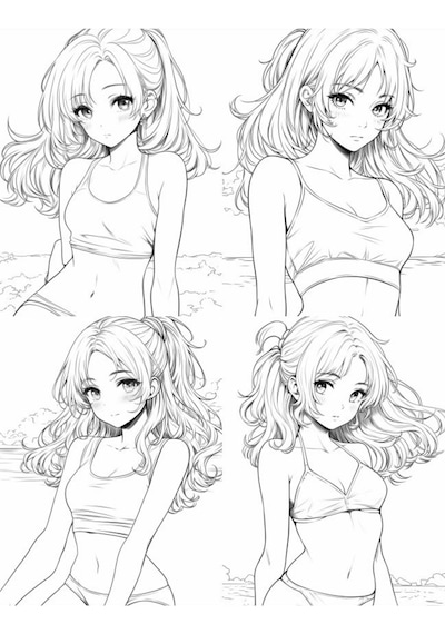 Genç Kızlar Anime Boyama Kitap Seti 70 Seçilmiş Anime