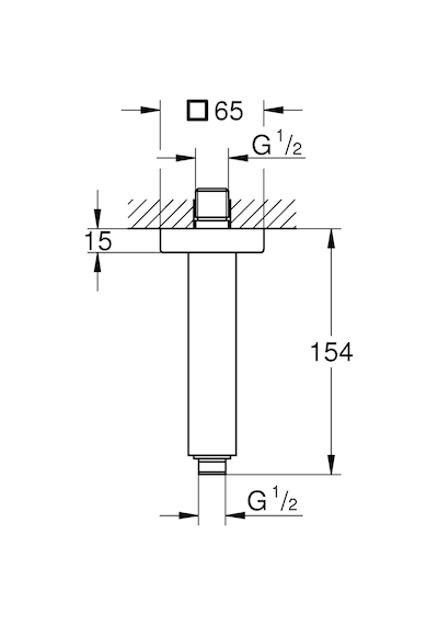 Grohe Rainshower Tavan Iniş Borusu 154 MM - 27711000 Krom