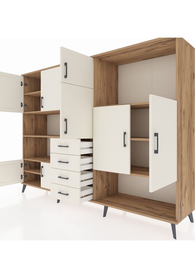 Hyperion Dolap 10 Raflı 4 Çekmeceli 8 Kapaklı 220x44x163 Çam-ayta Çam-aytaşı Hyperion Dolap 10 Raflı 4 Çekmeceli 8 Kapaklı 220x44x163 Çam-ayta Çam-aytaşı