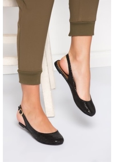 Fox Shoes Siyah Kadın Babet B726105207