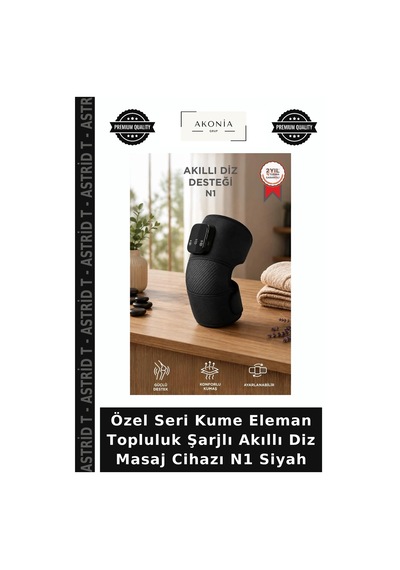 Özel Seri Kume Eleman Topluluk Şarjlı Akıllı Diz Masaj Cihazı N1 Siyah