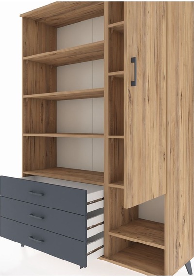 Hyperion Dolap 9 Raflı 3 Çekmeceli Tek Kapaklı 132x44x195 Çam-çam/antrasit Atlas Çam/antrasıt Hyperion Dolap 9 Raflı 3 Çekmeceli Tek Kapaklı 132x44x195 Çam-çam/antrasit Atlas Çam/antrasıt
