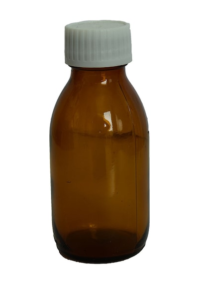 Lokman Avm Boş Kilitli Kapaklı Cam Şişe Koyu Renkli 100 ML