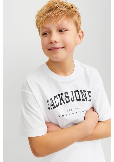 Jack & Jones Jjecaleb Varsıty Tee Ss O Beyaz Erkek Çocuk Kısa Kol T-shirt Beyaz