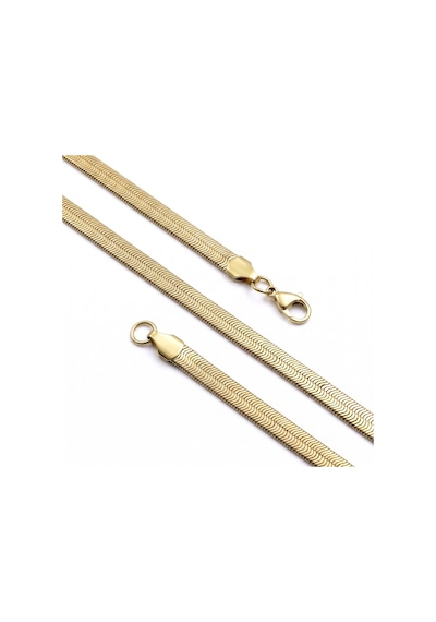 Moncuk Design Çelik İtalyan Herringbone Zincir Kolye Gold 6 Mm X 55 Cm 3351eck007 Sarı