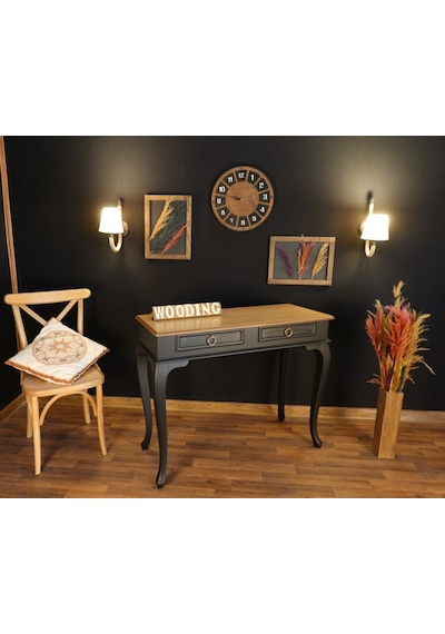 Wooding 100 Cm Çekmeceli Masif Siyah Naturel Dresuar (548588059) Siyah