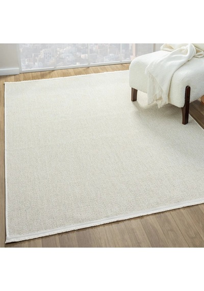 Krem Beyaz Kalın Dokuma Modern Halı - L664krbo Krem - Beyaz