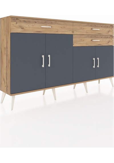 Arges Konsol 2 Raflı 3 Çekmeceli 4 Kapaklı 176x30x99 Çam-antrasit Çam-antrasit/çam Arges Konsol 2 Raflı 3 Çekmeceli 4 Kapaklı 176x30x99 Çam-antrasit Çam-antrasit/çam