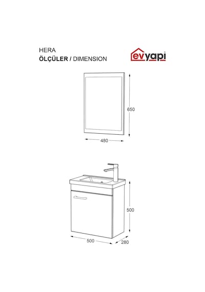 Biani Fix Hera 50 Cm Banyo Dolabı Renk Mat Beyaz Biani Fix Hera 50 Cm Banyo Dolabı Renk Mat Beyaz