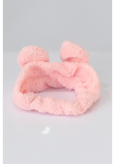 Toyaş Tavşan Kulaklı Peluş Bandana Makyaj Spa Saç Bandı Pembe Çok Renkli