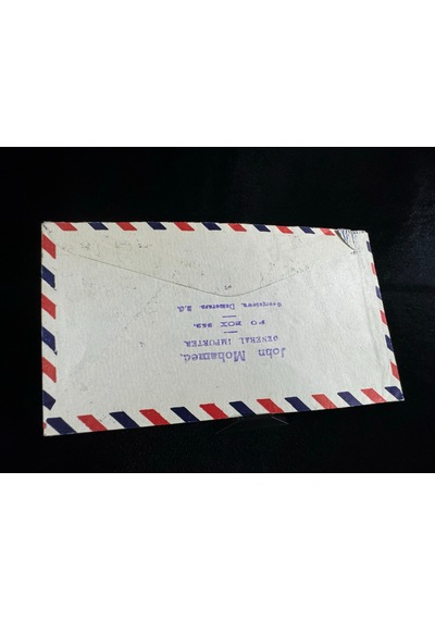 Uçak Postası Air Mail 1946 Yılında British Guiana'dan Amerika'ya Postalanmış 2x 12 Cent Pullu