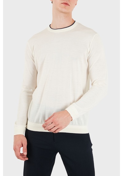 Emporio Armani % 100 Yün Regular Fit Bisiklet Yaka Kazak Erkek Kazak Em006225 Af27805 U0003 Beyaz Emporio Armani % 100 Yün Regular Fit Bisiklet Yaka Kazak Erkek Kazak Em006225 Af27805 U0003 Beyaz