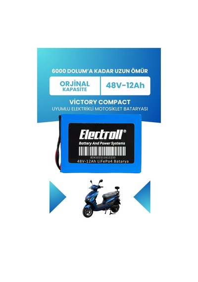 Victory Compact Batarya Standart Kapasite Lifepo4 48v 12ah Elektrikli Motorsiklet Bataryası