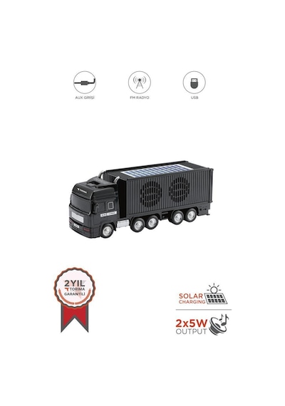 Torima D45 Siyah Tır Bluetooth Hoparlör Fm-aux-usb Destekli Güneş Enerjili Speaker