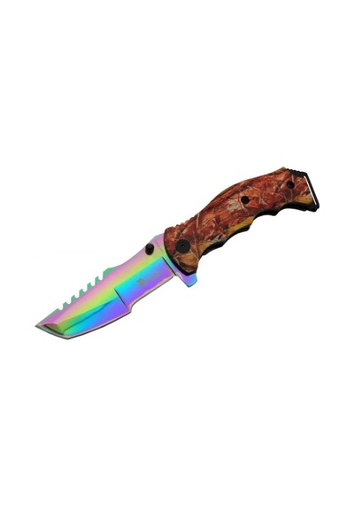 Columbia Tanto Fst 3039 A Tırtıklı Gökkuşağı Kamp Çakı 23 Cm - G10 Sap, Yarı Otomatik
