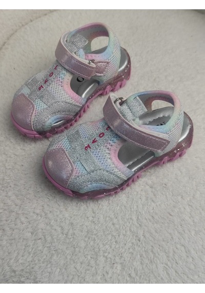 Muggo Slyvester Günlük Önü Kapalı Cırtlı Unisex Çocuk Sandalet Pudra