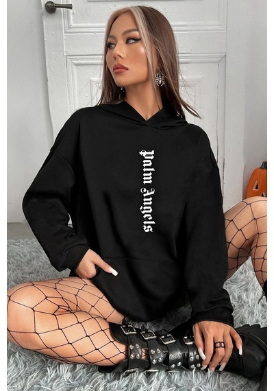 Uyguntarz Unisex Palm Angles Baskılı Sweatshirt siyah