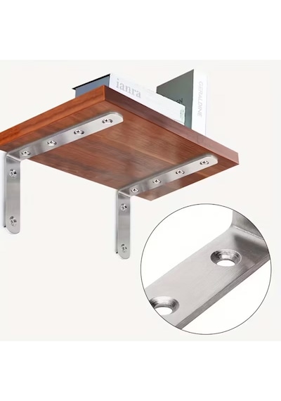 Korniş L Demiri 5 Li Paket Metal Perde Korniş Bağlantı Aparatı, Dayanıklı Montaj Ayağı Krom