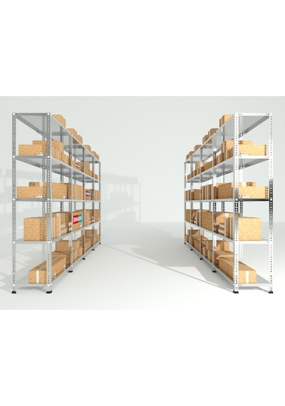 Raf Burada  5 Katlı Galvaniz Çelik Raf - Depo, Arşiv, Kiler, Dosya, Market Rafı-59x93x200 cm- 1.00 mm