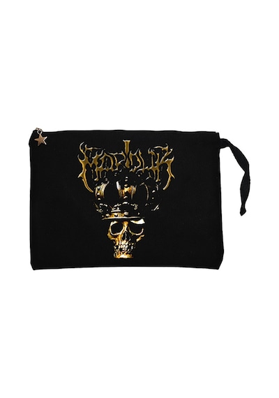 Marduk Skull Siyah Clutch Astarlı Cüzdan / El Çantası Siyah
