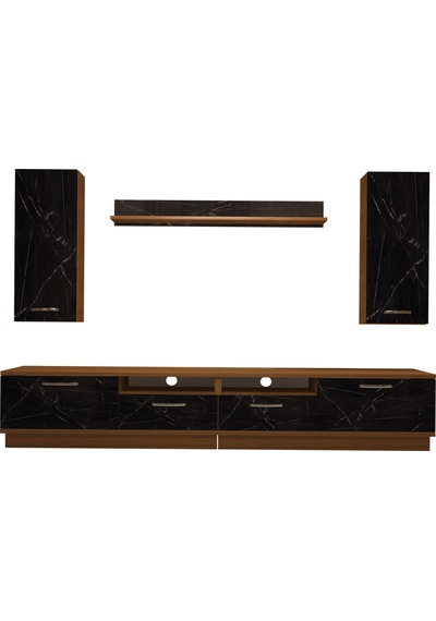 Decoraktiv Trendstyle 5220d Mdf Tv Ünitesi Tv Sehpası Ceviz - Siyah Mermer