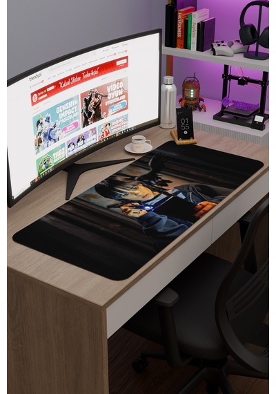 Wednesday V3 90x40 Xxl Gaming Kauçuk Kaymaz Taban Mouse Pad Fare Altlığı