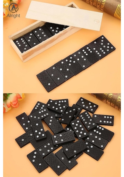 Tafce Ahşap Domino Taşları Set İstifleme Oyuncak Blokları Domino Kurulu Oyunları