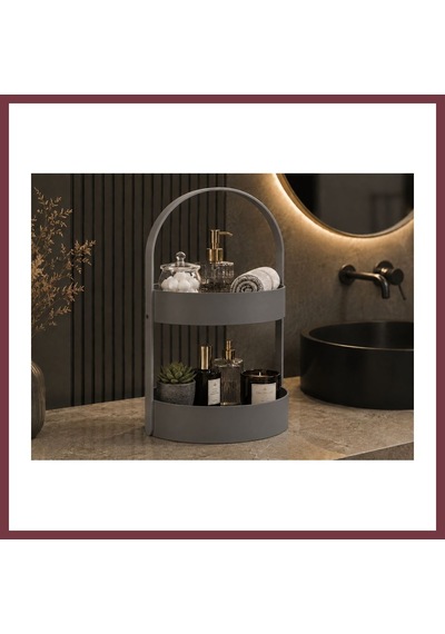 Storeşahin 3d Baskı İki Katlı Banyo Düzenleyici - Taşınabilir Organizer Ve Saklama Standı-gri Shn0720