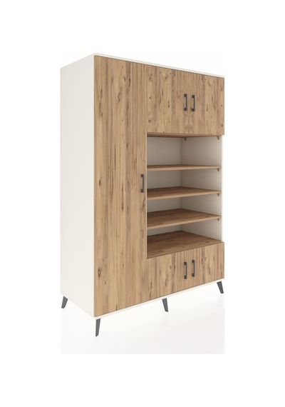 Kronos Dolap 10 Raflı 5 Kapaklı 132x59x195 Aytaşı-çam/çam Aytaşı