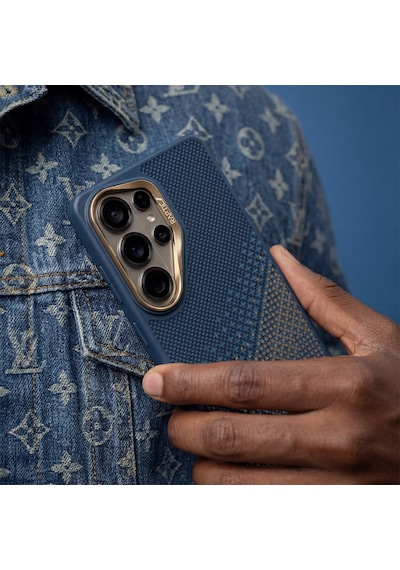 Galaxy S26 Ultra Uyumlu Kılıf M-safe Şarj Özellikli Raptic Aramid Skin Dual Serisi Kapak Lacivert Lacivert
