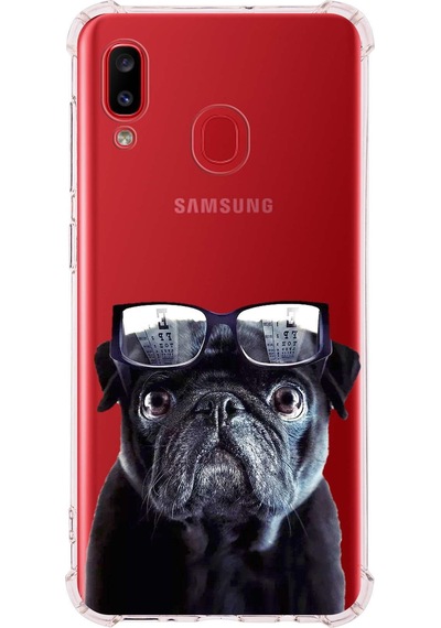 Samsung Galaxy A20 Uyumlu Köpek 3 Baskılı Şeffaf Köşe Korumalı Antişok Kılıf