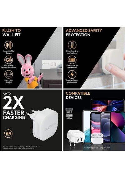 Duracell 24W 2XUSB Telefon/Tablet  Şarj Cihazı