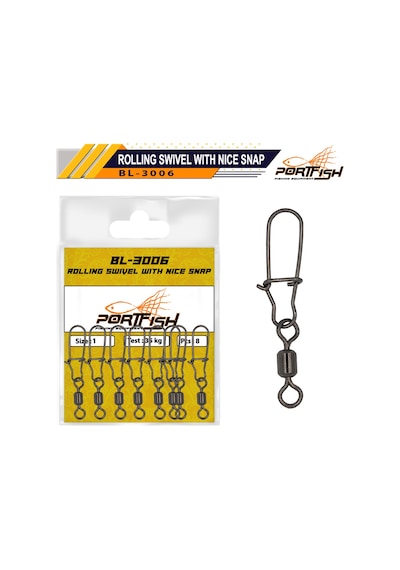 Portfish Bl-3006 Bilyalı Kilitli Klips 12