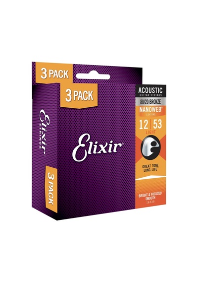 Elixir Akustik Bronz Nano Tel 012/053 3'lü Paket