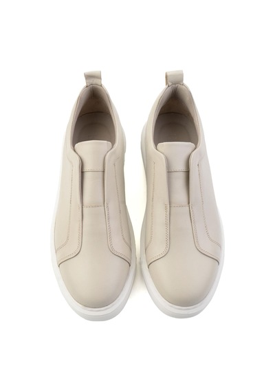 Bambi Bej Napa Hakiki Deri Erkek Sneaker E01774008043