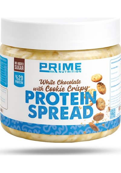 Prime Nutrition White Chocolate & Cookie Crispy Protein Spread 350 Gram Beyaz Çikolatalı & Kurabiye Parçacıklı Proteinli Krema