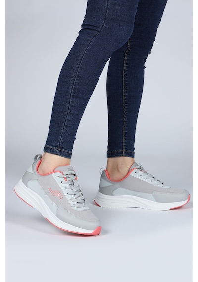 Jump 28086 Gri - Somon Pembe Kadın Sneaker Günlük Spor Ayakkabı Açık Gri - Somon