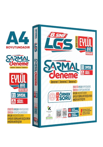 2027 8.sınıf Lgs Eylül Ayı Meb Örnek Soru Tıpkı Basım 3lü Sarmal Deneme Paketi Dijital Çözümlü