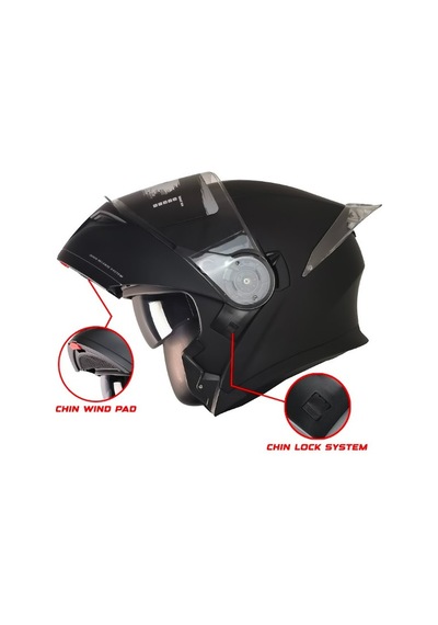 Fr-965 Mat Siyah Motosiklet Kaskı Çene Açılır Güneş Vizörlü Motorcu Kask