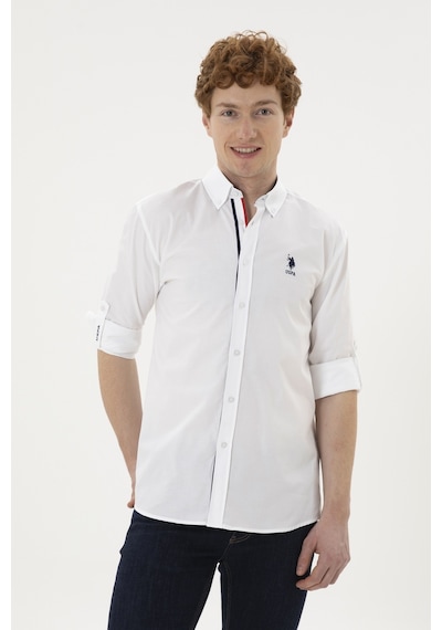 U.s. Polo Assn. Erkek Beyaz Gömlek Desenli 50288312-vr013 Beyaz