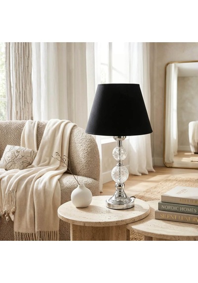 Homing Nile Krom Renk Abajur 242836 Siyah-krom