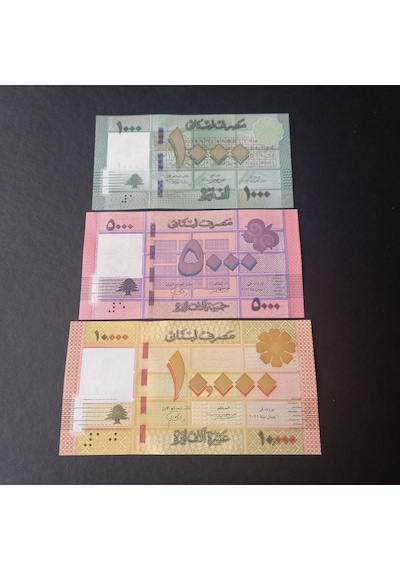 Escoines Koleksiyon 3996368f63c065d922 Lübnan 1000/5000/10.000 Livres Çil Eski Yabancı Kağıt Para