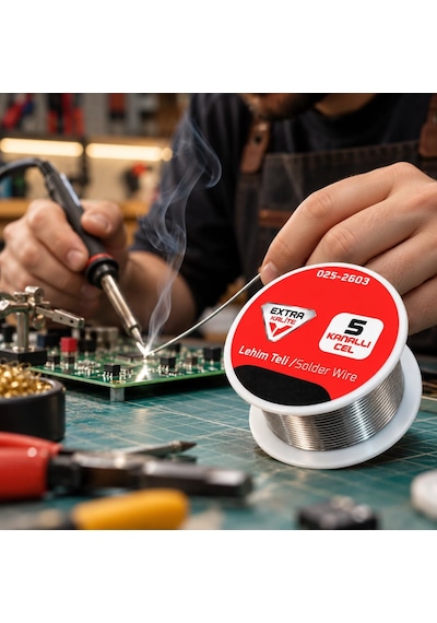 Real Özs Profesyonel Lehim Teli 5 Kanallı 025-2603 Solder Wire Elektronik Devre Kartı Kablo Tamiri, Hobi, Atölye, Te