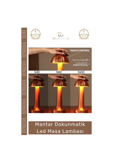 Lamba Mantar Şarjlı Dimlenebilir Modern Tasarım Ofis Gece Okuma Dokunmatik Led Masa Lambası Çok Renkli