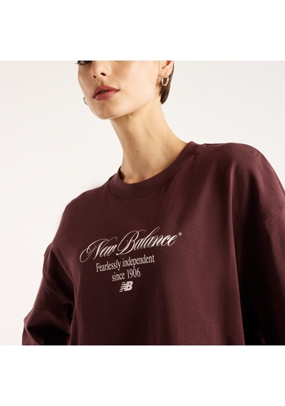 New Balance Pressed Flowers Memories Oversized Kadın Kahverengi T-shirt Wt6289qp-ylr