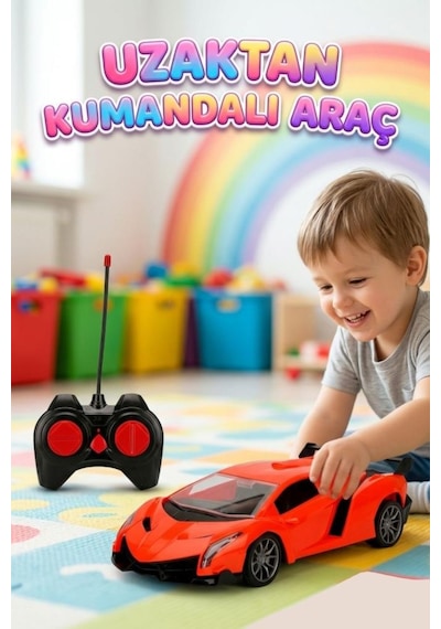 Uzaktan Kumandalı 1:12 Ölçekli 4 Fonksiyon Işıklı Usb Şarjlı 10-15km/h 2.4ghz Oyuncak Spor Araba Turuncu